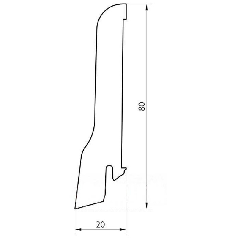 Шпонированный плинтус Pedross 80x20x2500 мм Бук