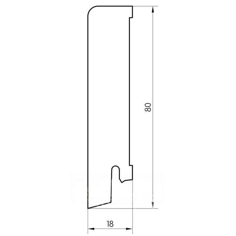 Шпонированный плинтус Pedross 80x18x2500 мм R9 Дуб чиспик