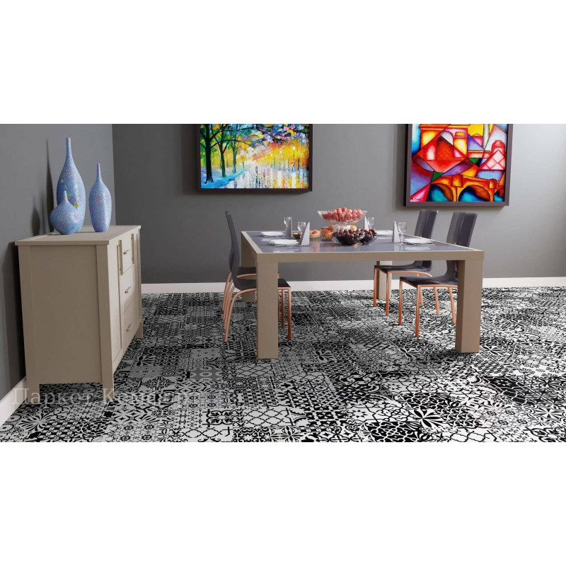 Ламинат Falquon Quadraic Q002 Black&White 32 класс 8 мм