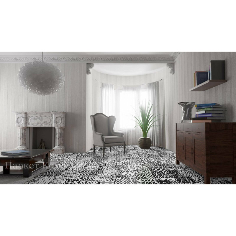 Ламинат Falquon Quadraic Q002 Black&White 32 класс 8 мм